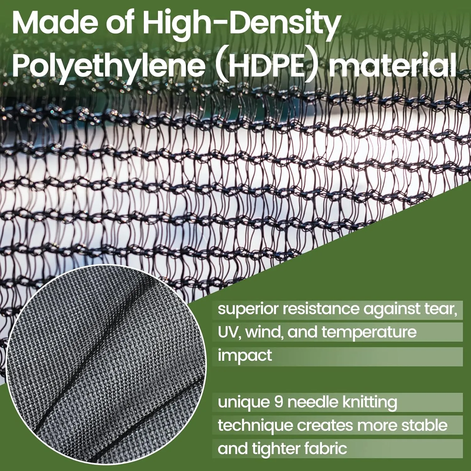 [Windscreensupplyco] 60-70% 12 FT X 16 FT Mesh Tarp/Shade Cloth 9-Needle Knitted Heavy Duty Black with Grommets for Green House, Garden, pergola, Pools, Dump Truck - MT1216BLKX1