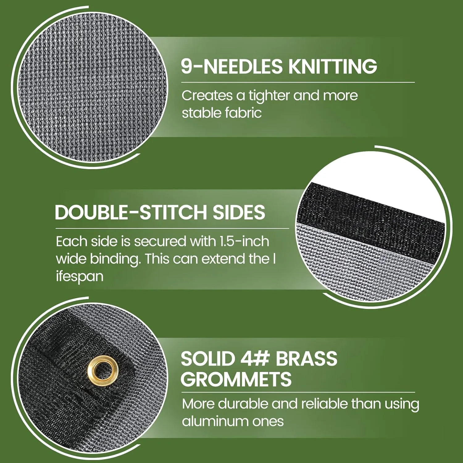 [Windscreensupplyco] 60-70% 12 FT X 16 FT Mesh Tarp/Shade Cloth 9-Needle Knitted Heavy Duty Black with Grommets for Green House, Garden, pergola, Pools, Dump Truck - MT1216BLKX1