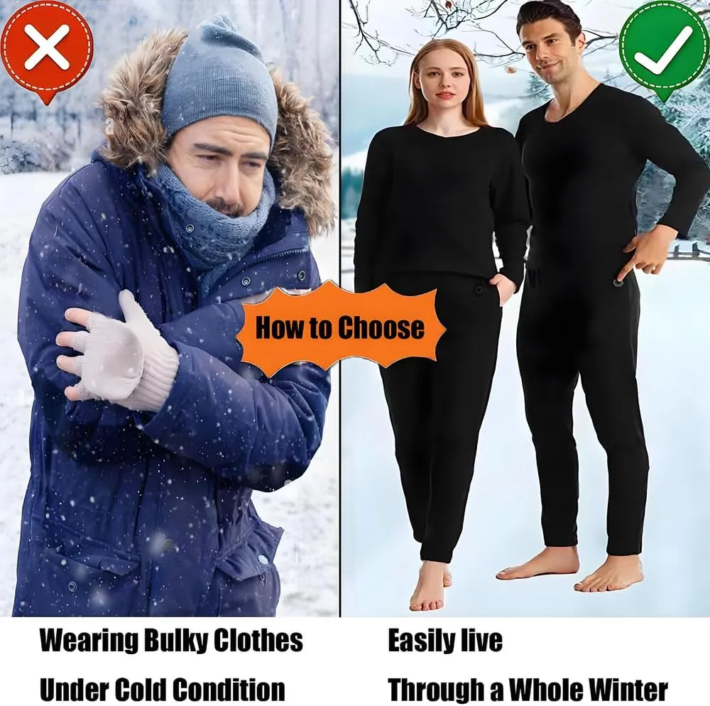 Winter Men Women heated thermal underwear Set USB Charge 28 Zone intelligent Heated thermals top and bottom set