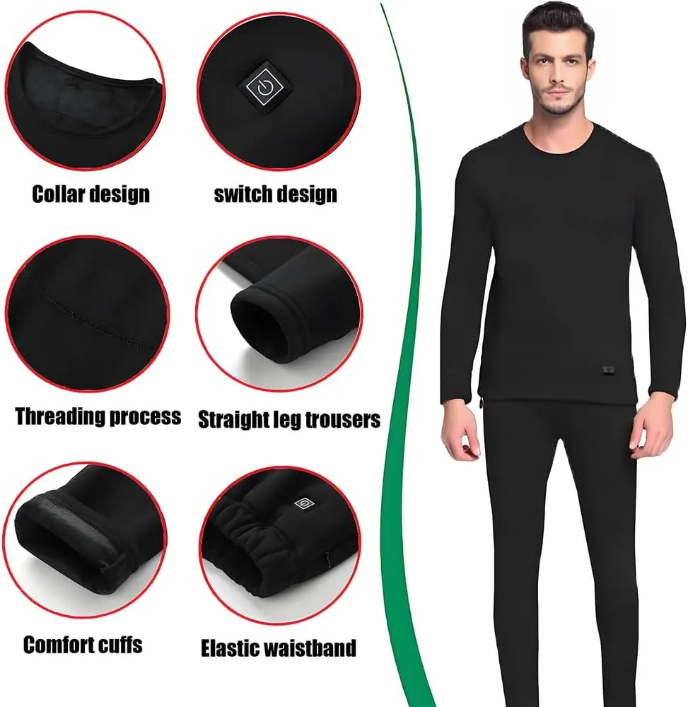 Winter Men Women heated thermal underwear Set USB Charge 28 Zone intelligent Heated thermals top and bottom set