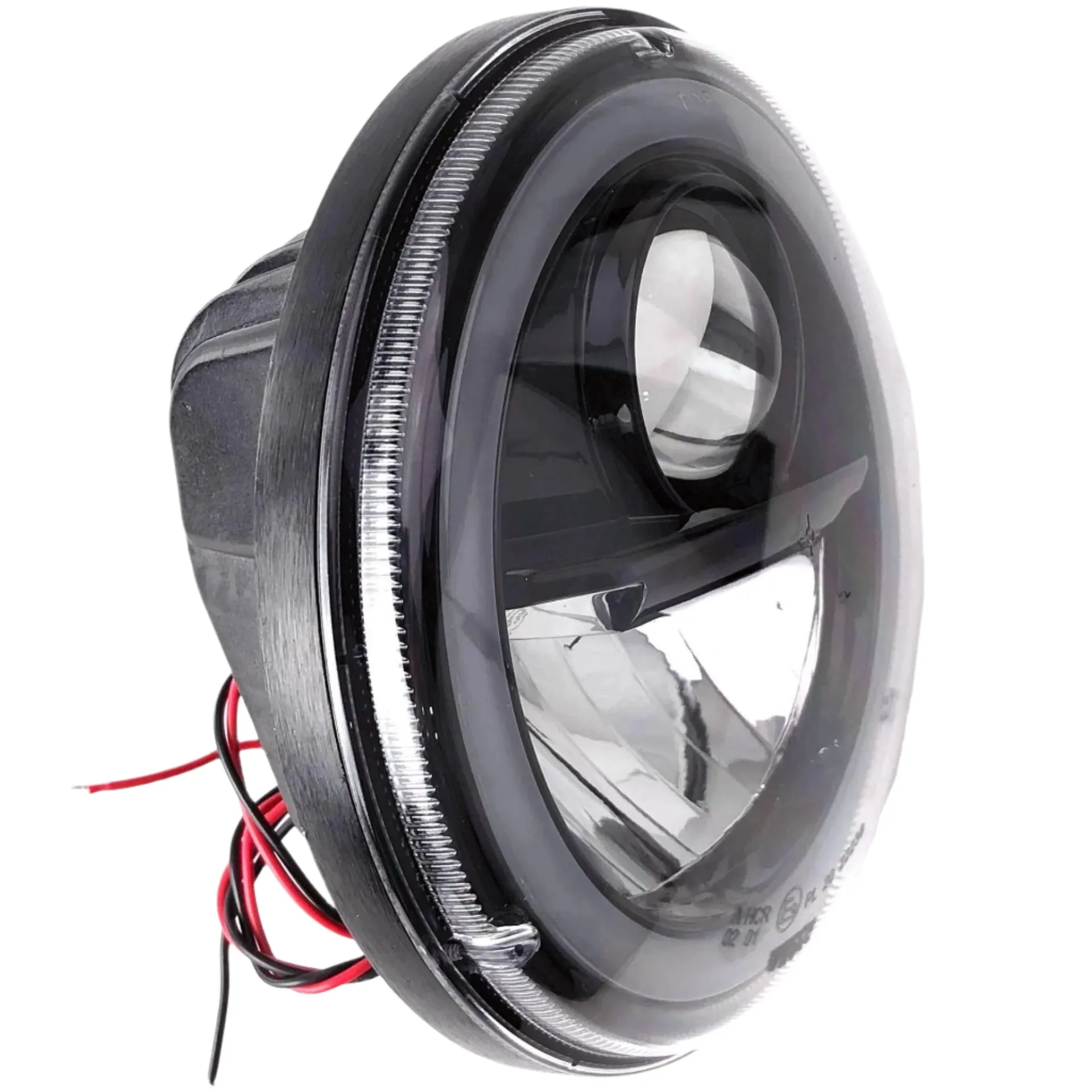 Wipac  LED Projector Style Replacement Headlamp With Halo Sidelight and Black Bezel