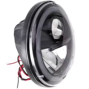 Wipac  LED Projector Style Replacement Headlamp With Halo Sidelight and Black Bezel