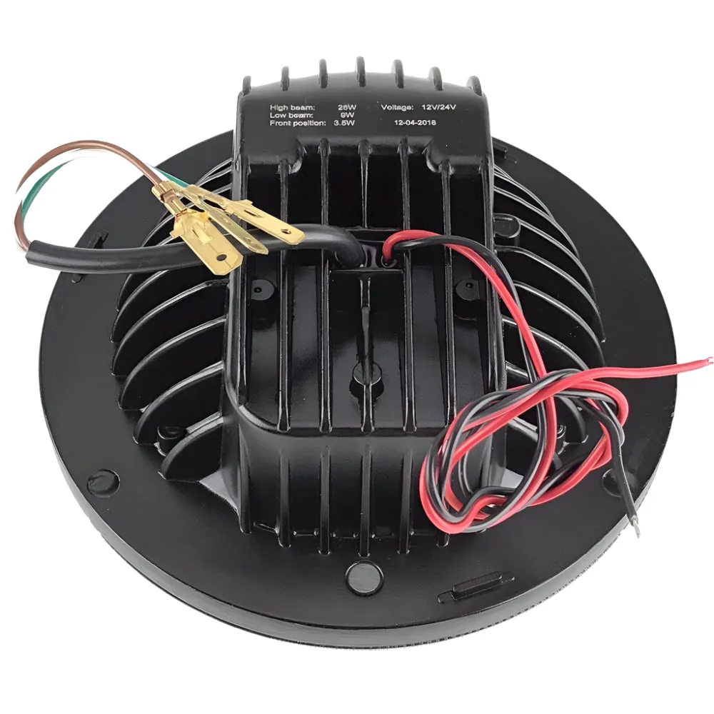 Wipac  LED Projector Style Replacement Headlamp With Halo Sidelight and Black Bezel