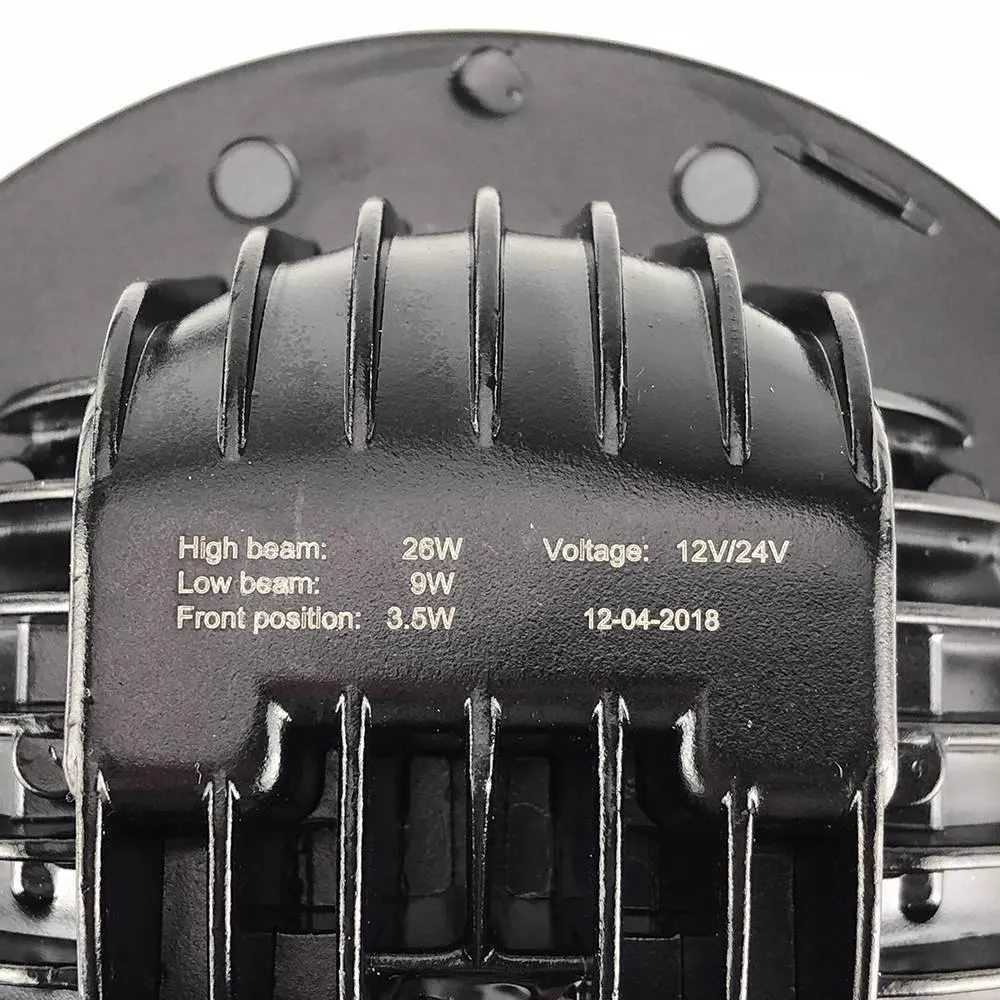 Wipac  LED Projector Style Replacement Headlamp With Halo Sidelight and Black Bezel