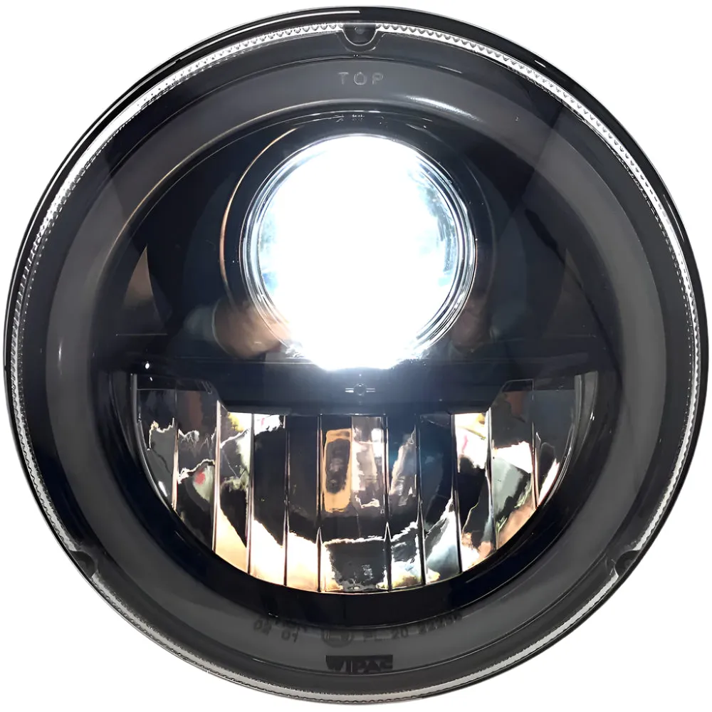 Wipac  LED Projector Style Replacement Headlamp With Halo Sidelight and Black Bezel