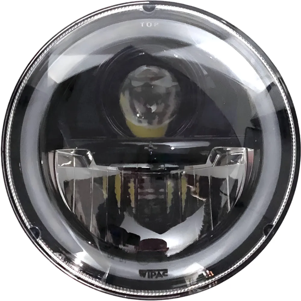 Wipac  LED Projector Style Replacement Headlamp With Halo Sidelight and Black Bezel