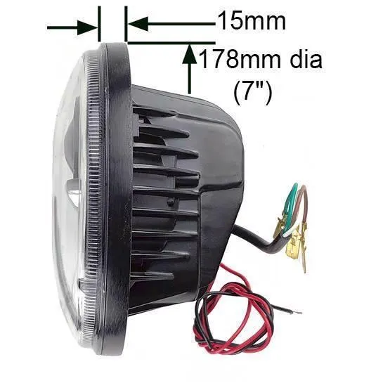 Wipac  LED Projector Style Replacement Headlamp With Halo Sidelight and Black Bezel