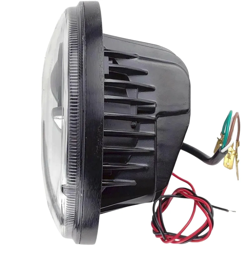 Wipac  LED Projector Style Replacement Headlamp With Halo Sidelight and Black Bezel
