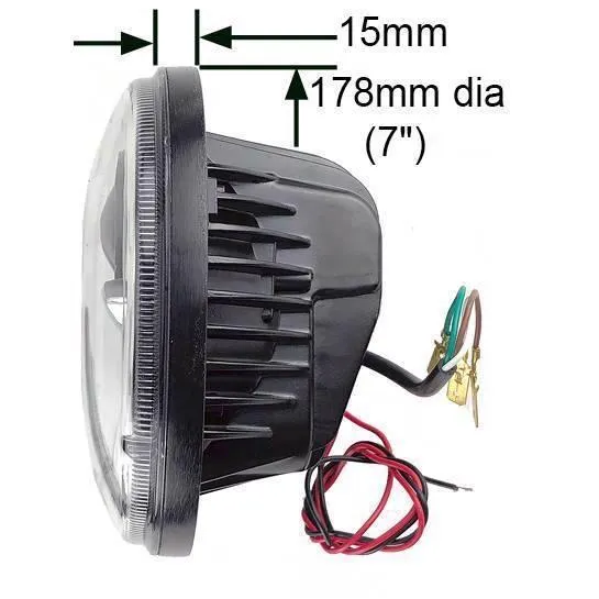 Wipac LED Projector Style Replacement Headlamp With Halo Sidelight and Chrome Bezel