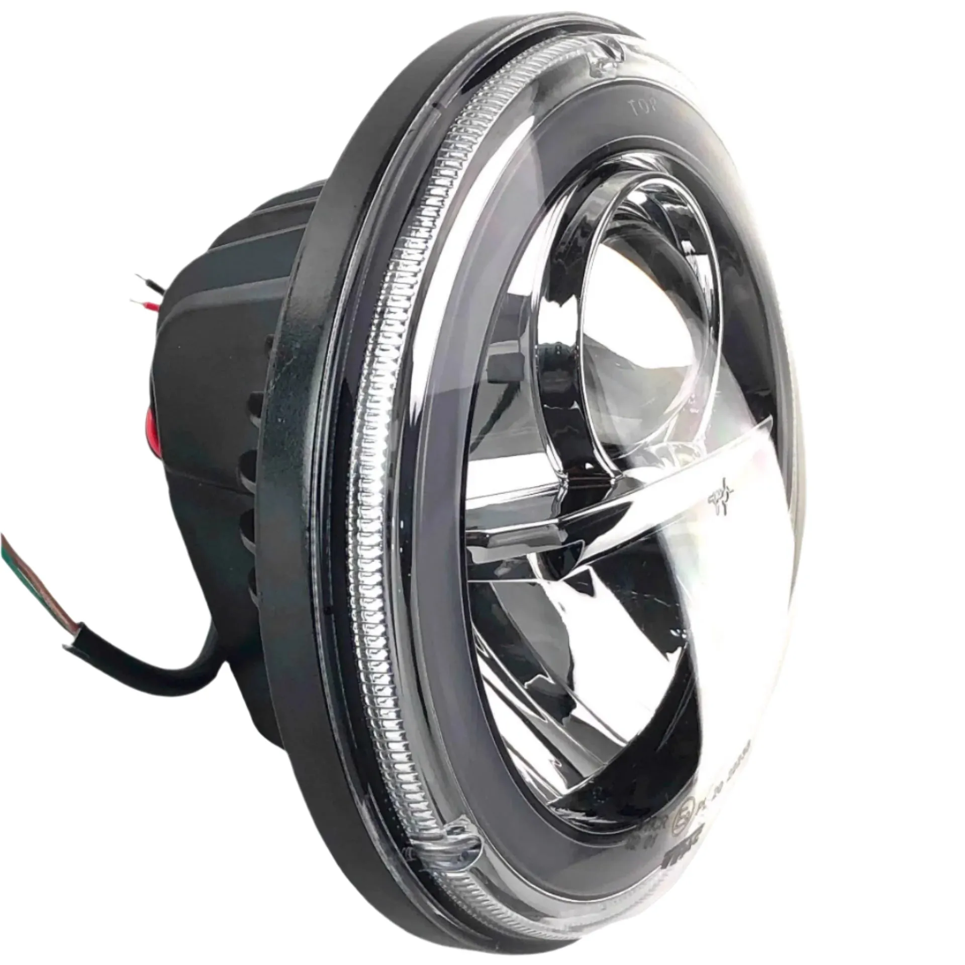 Wipac LED Projector Style Replacement Headlamp With Halo Sidelight and Chrome Bezel