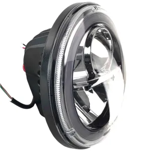 Wipac LED Projector Style Replacement Headlamp With Halo Sidelight and Chrome Bezel