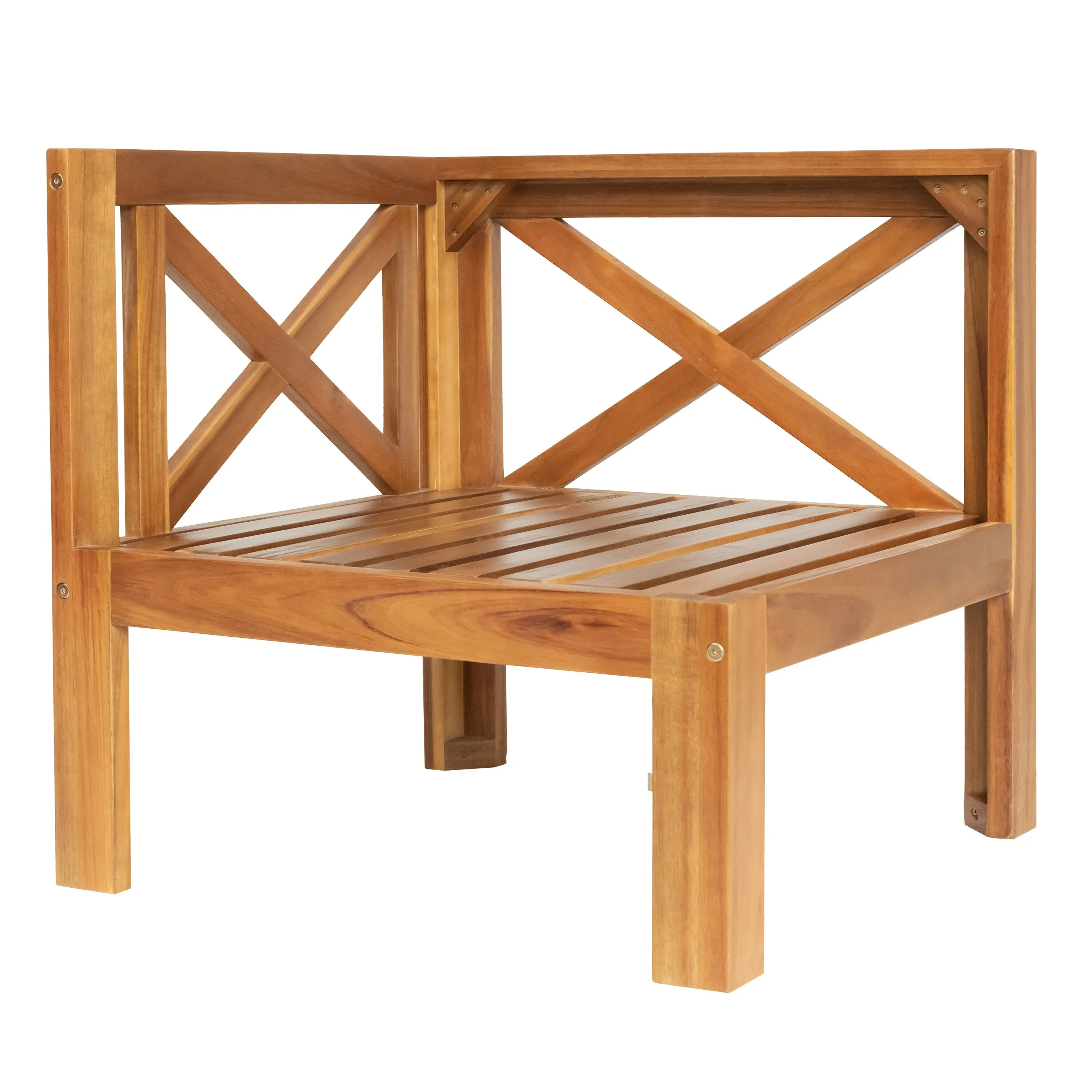 Wooden Sectional Sofa with Chaise Lounge Seating Group Set wEnd Table