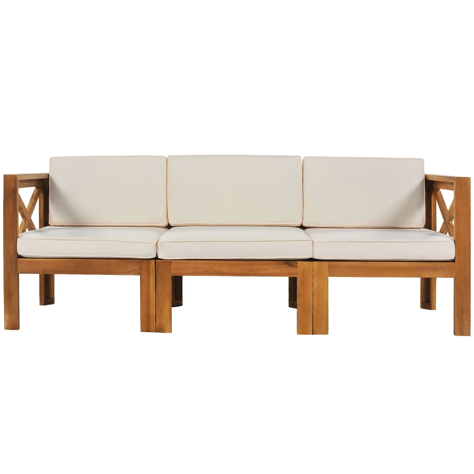 Wooden Sectional Sofa with Chaise Lounge Seating Group Set wEnd Table