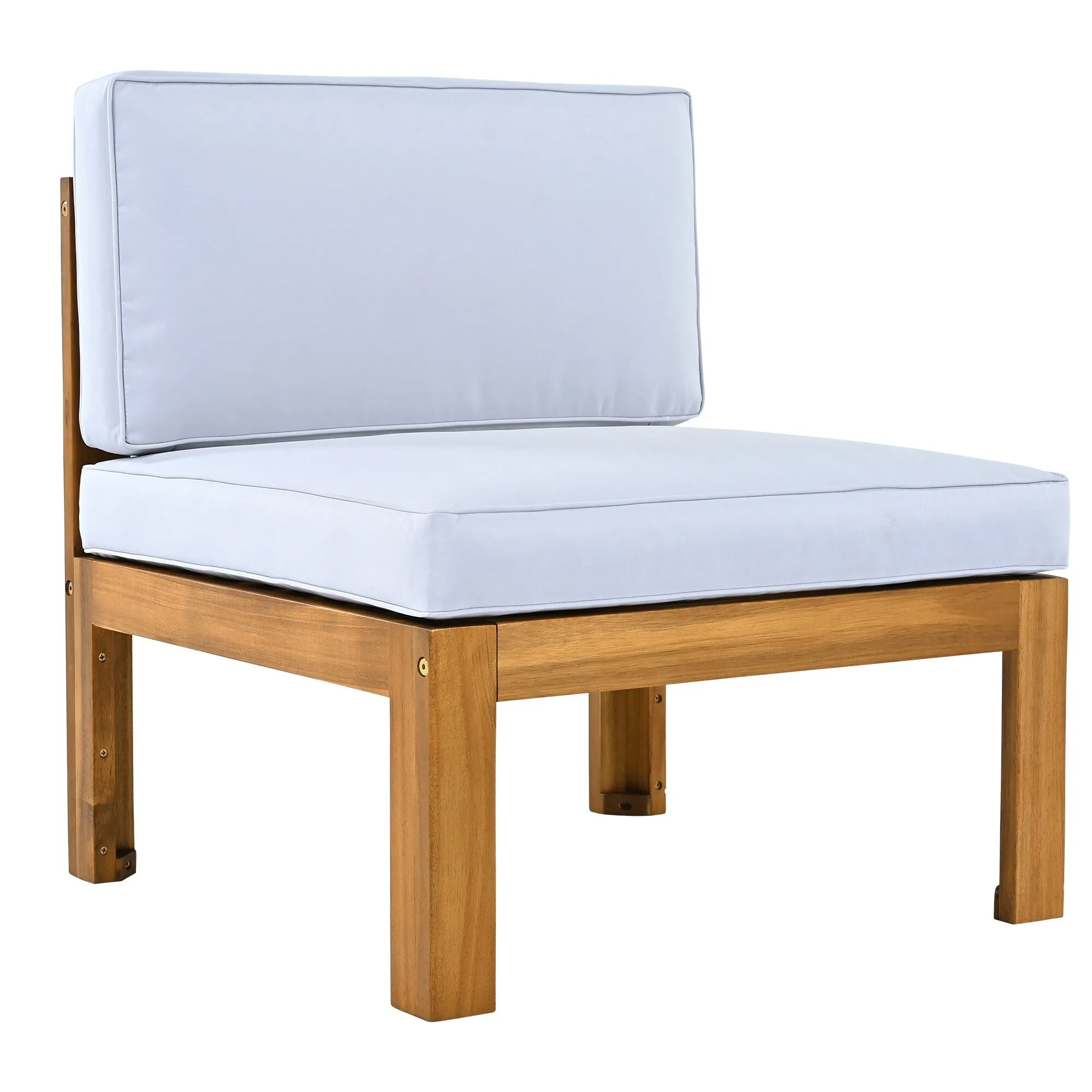 Wooden Sectional Sofa with Chaise Lounge Seating Group Set wEnd Table