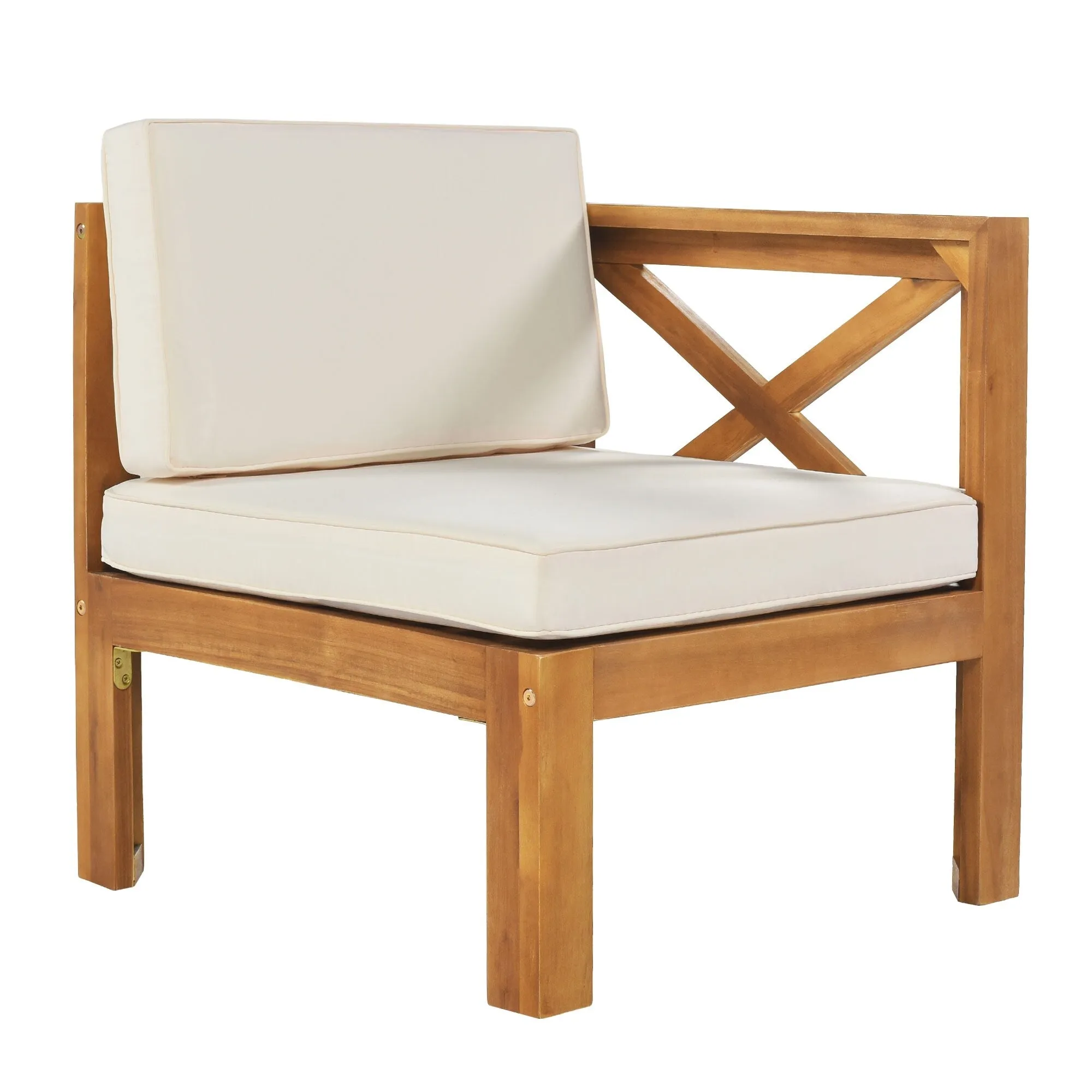 Wooden Sectional Sofa with Chaise Lounge Seating Group Set wEnd Table