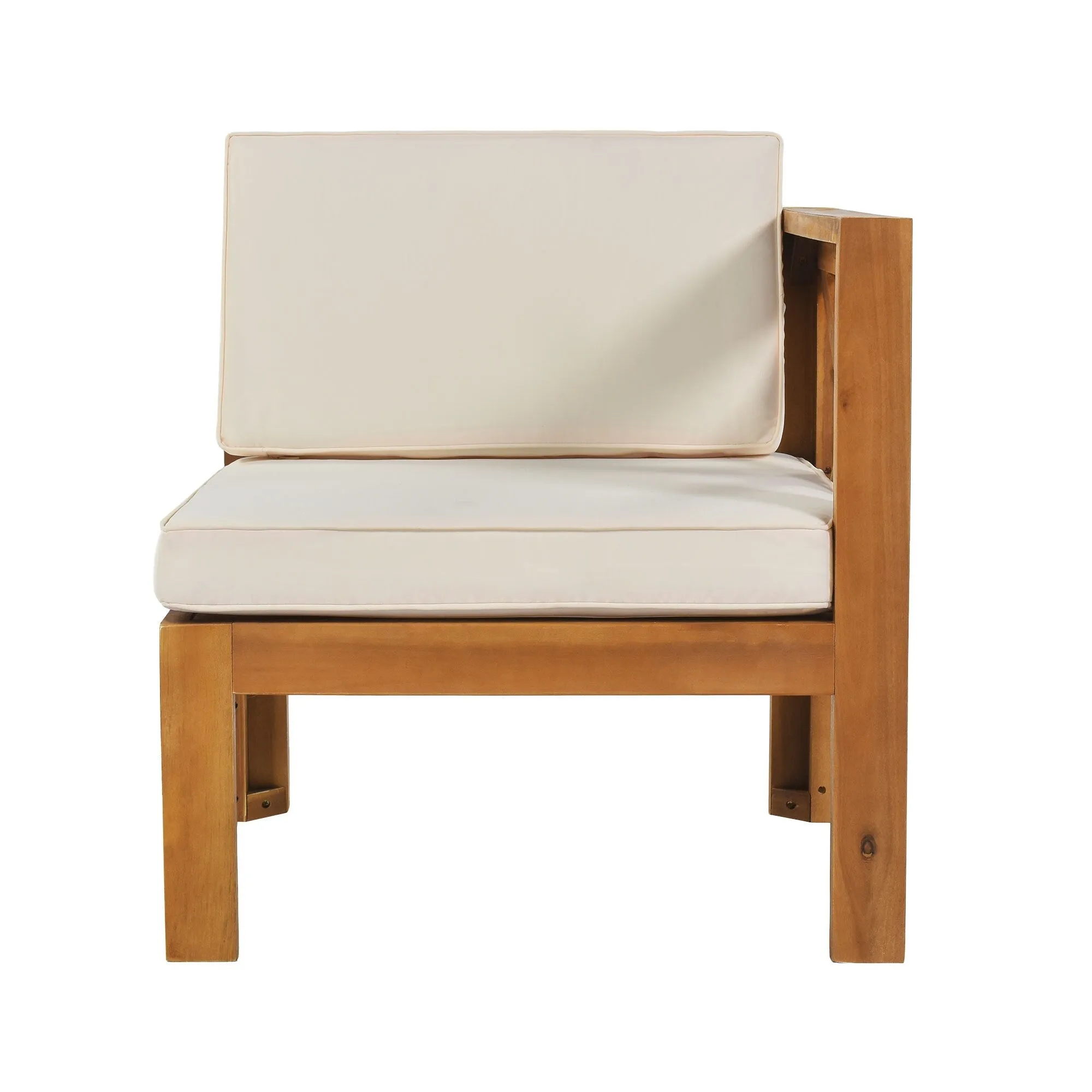 Wooden Sectional Sofa with Chaise Lounge Seating Group Set wEnd Table