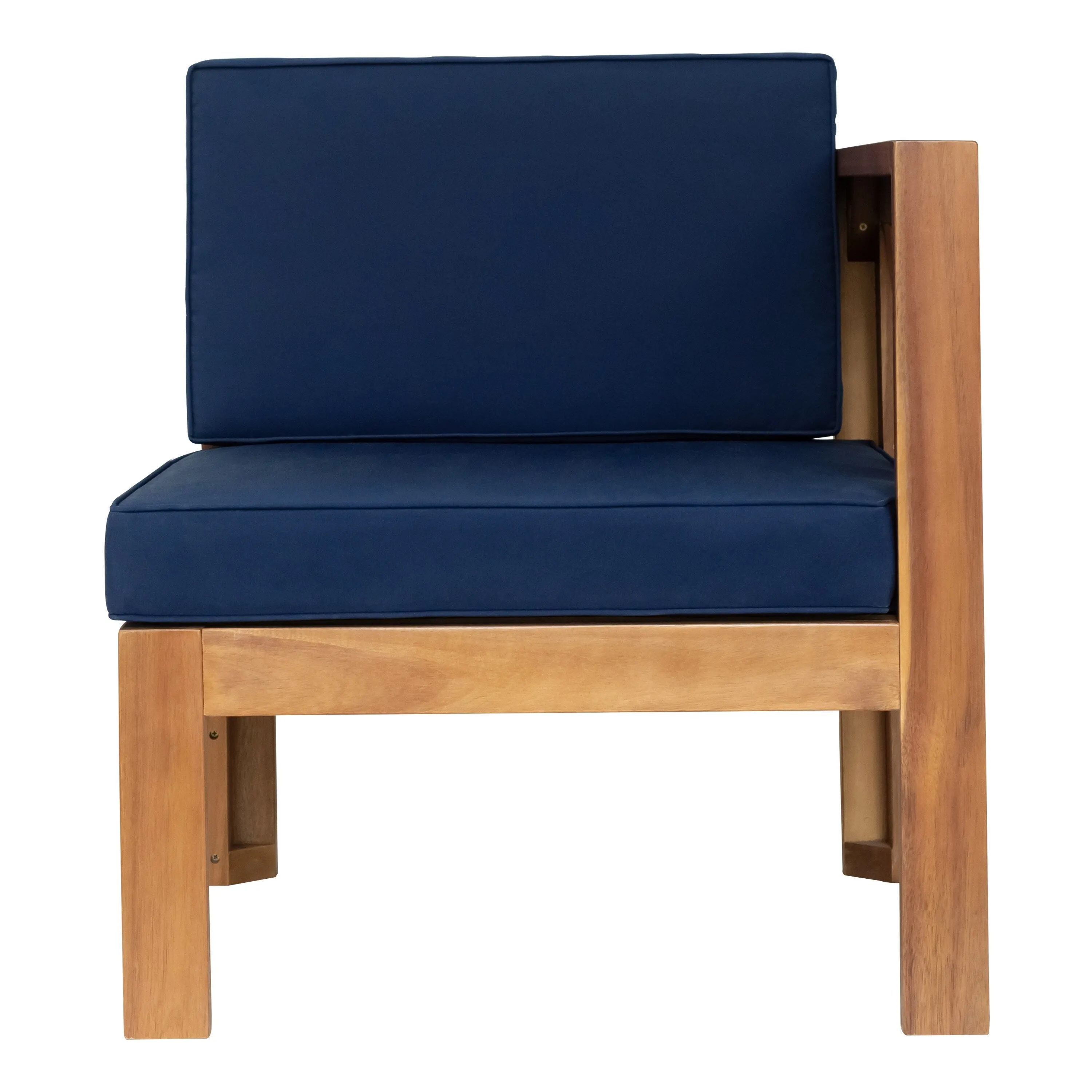 Wooden Sectional Sofa with Chaise Lounge Seating Group Set wEnd Table