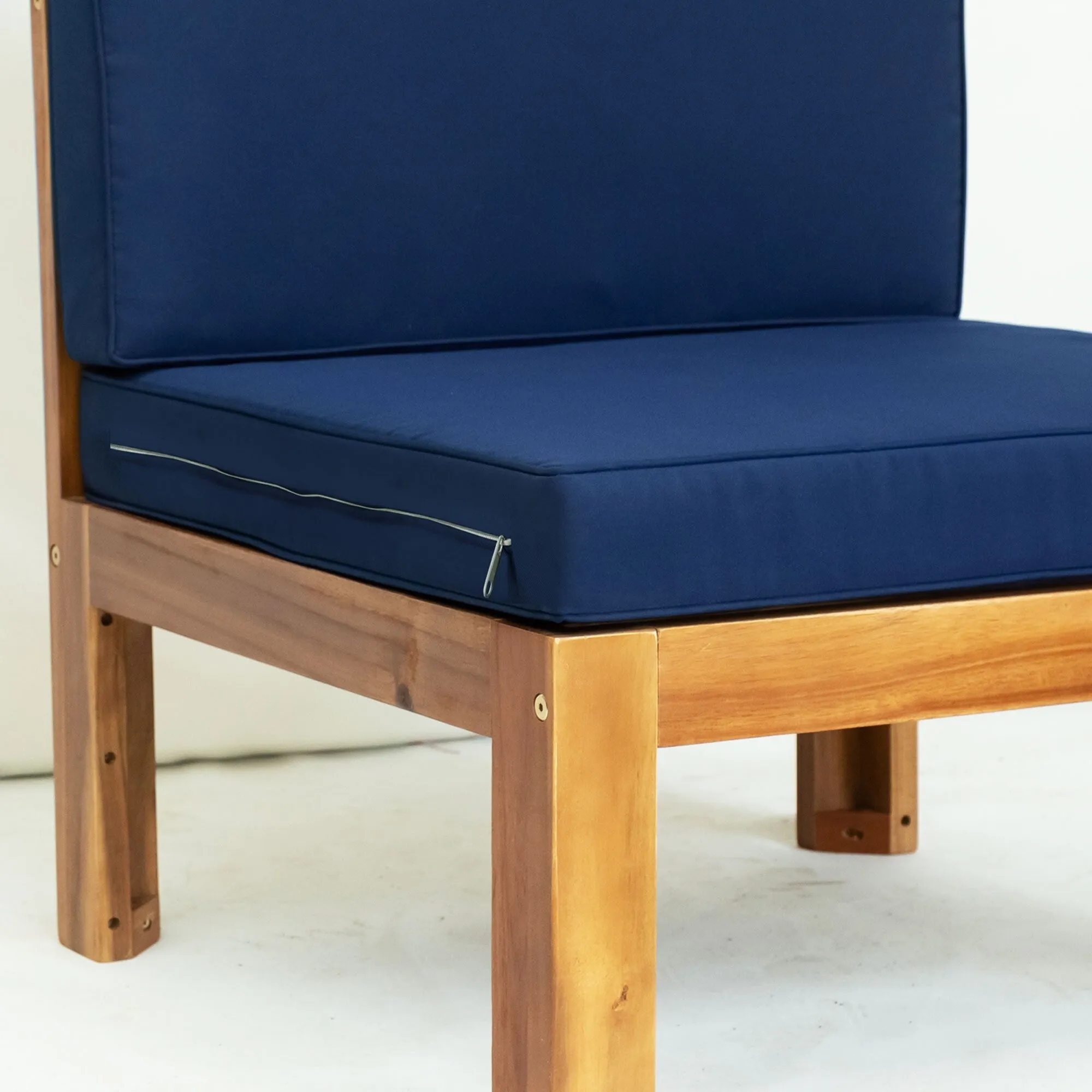 Wooden Sectional Sofa with Chaise Lounge Seating Group Set wEnd Table