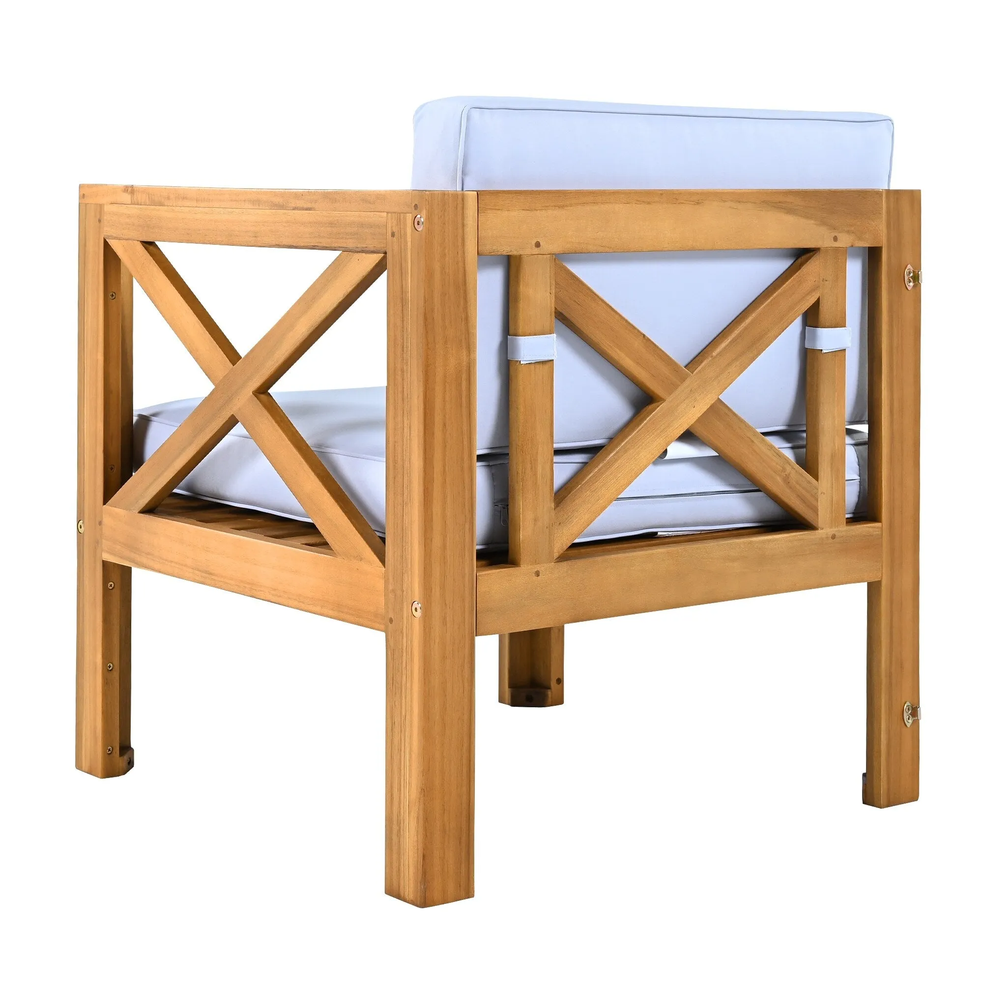 Wooden Sectional Sofa with Chaise Lounge Seating Group Set wEnd Table