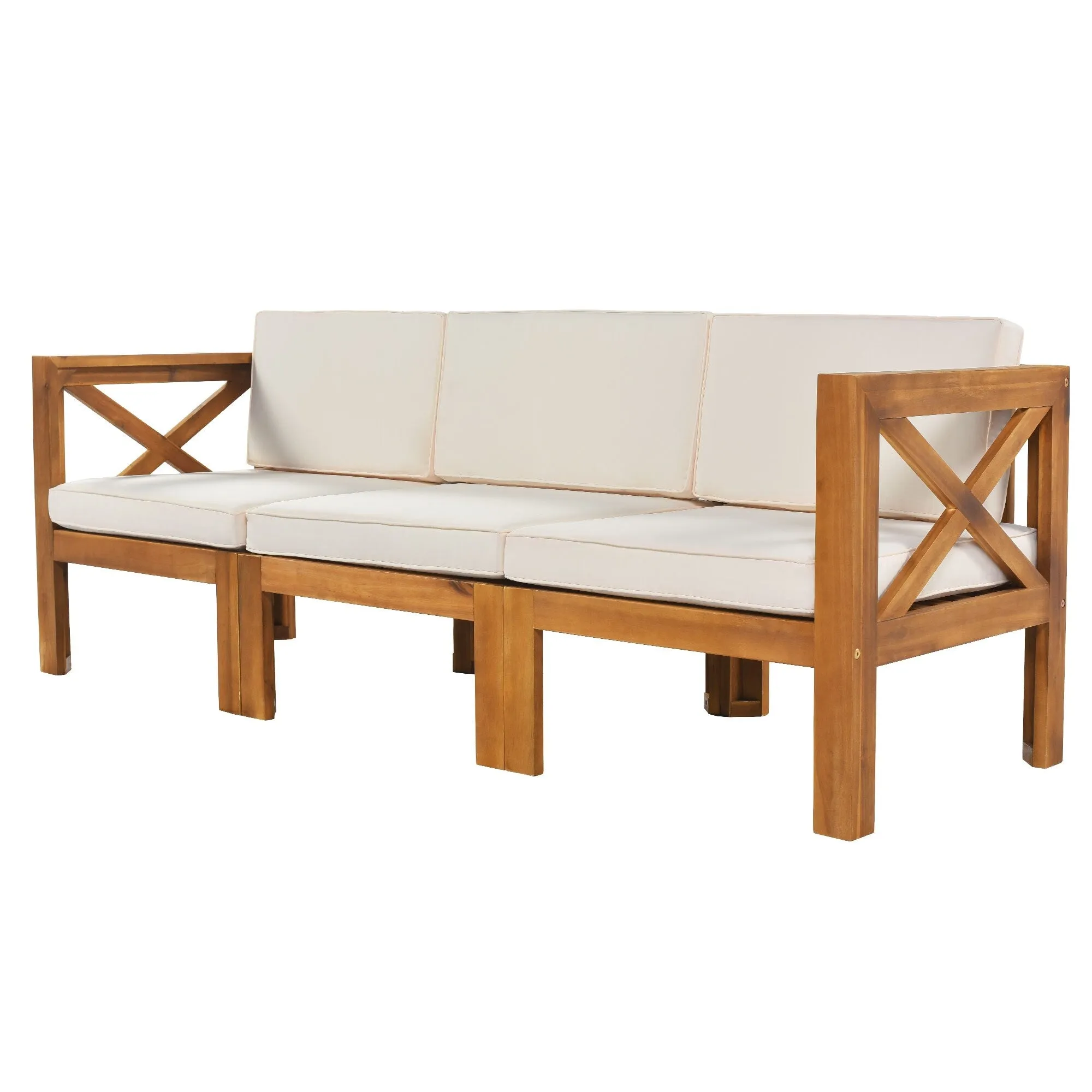 Wooden Sectional Sofa with Chaise Lounge Seating Group Set wEnd Table
