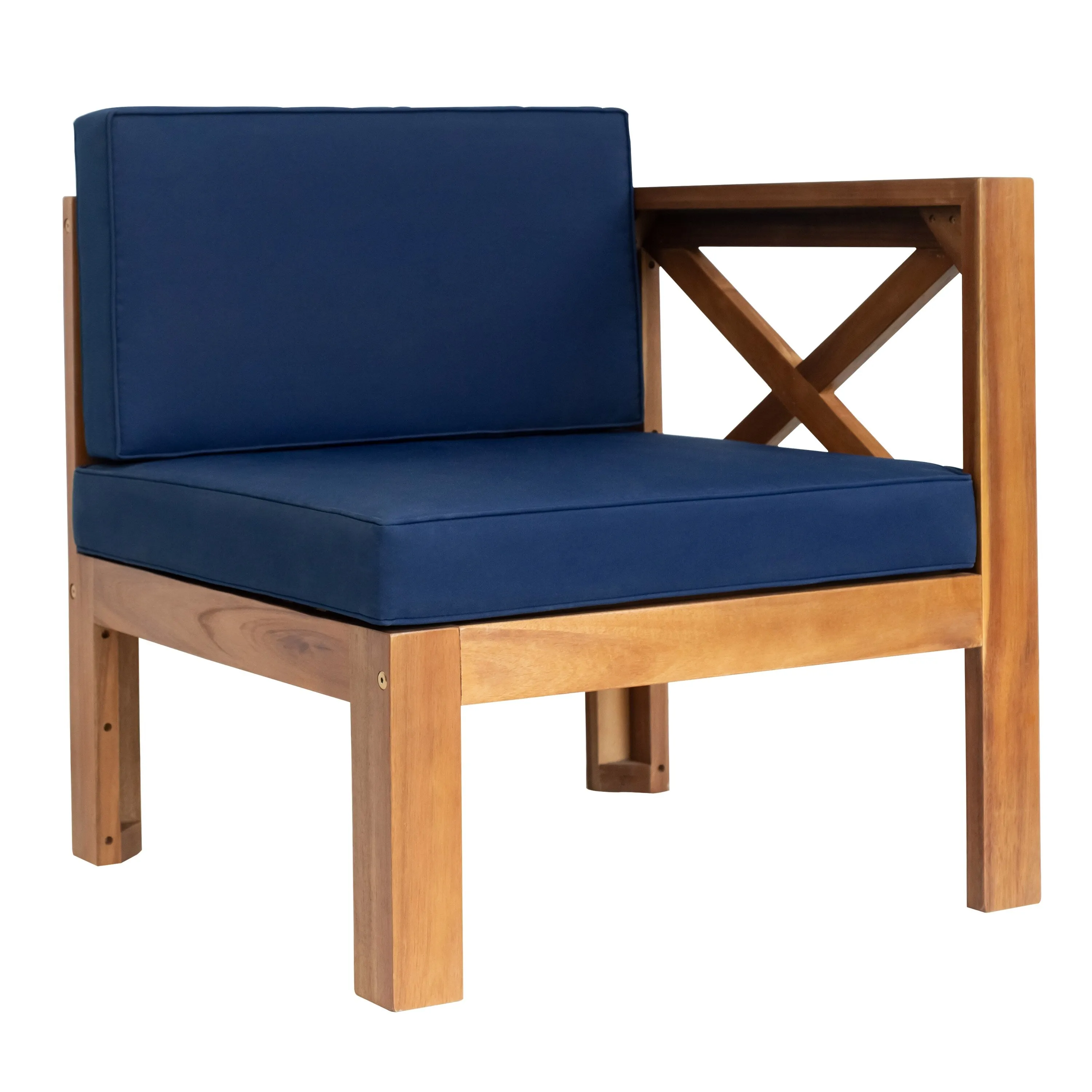 Wooden Sectional Sofa with Chaise Lounge Seating Group Set wEnd Table