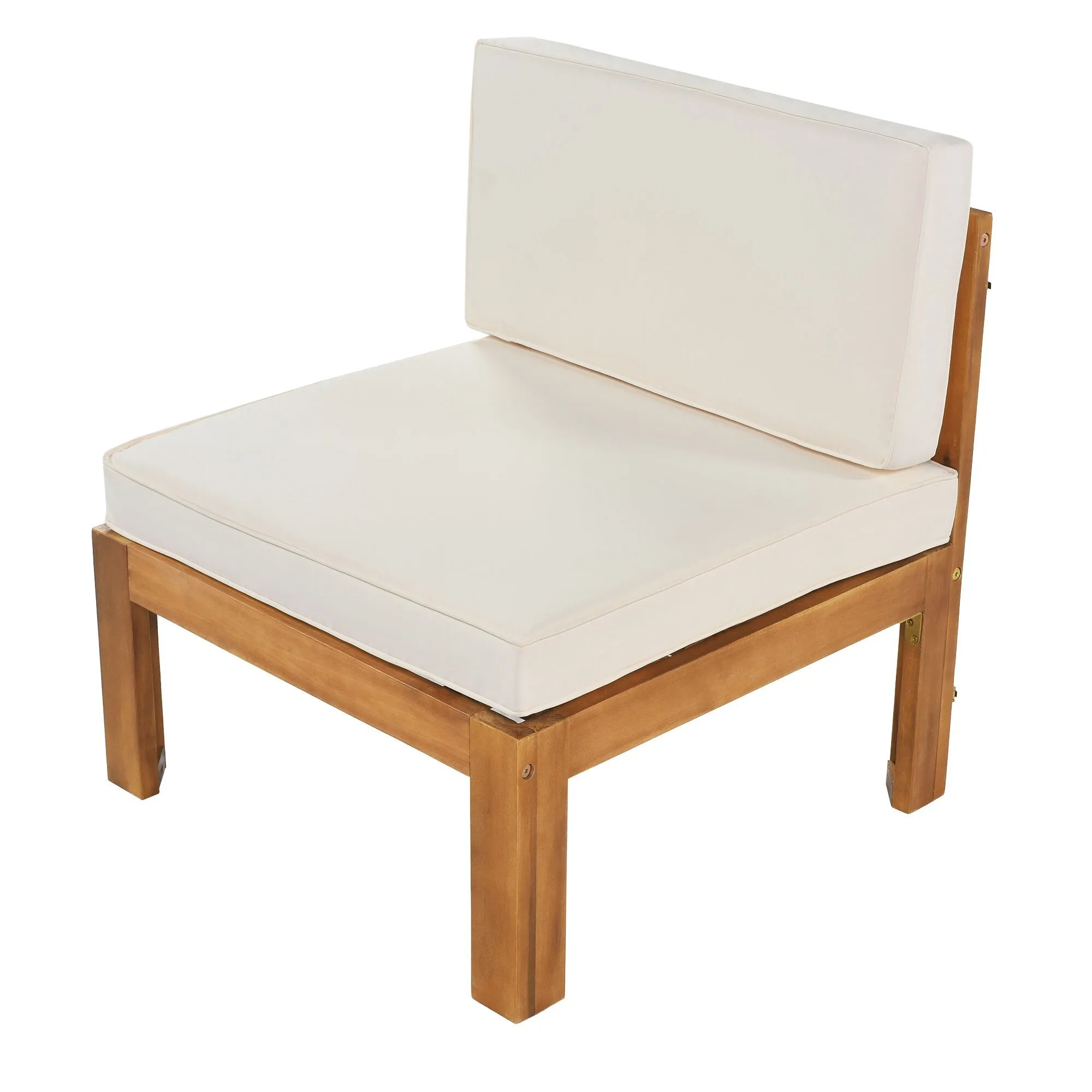Wooden Sectional Sofa with Chaise Lounge Seating Group Set wEnd Table
