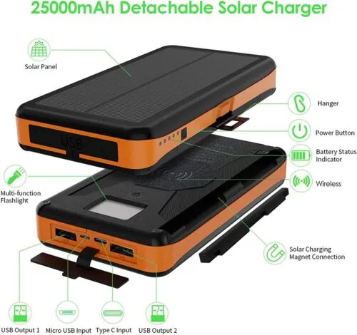 X-dragon 2023 Super USB Portable Charger Solar Power Bank For Cell Phone