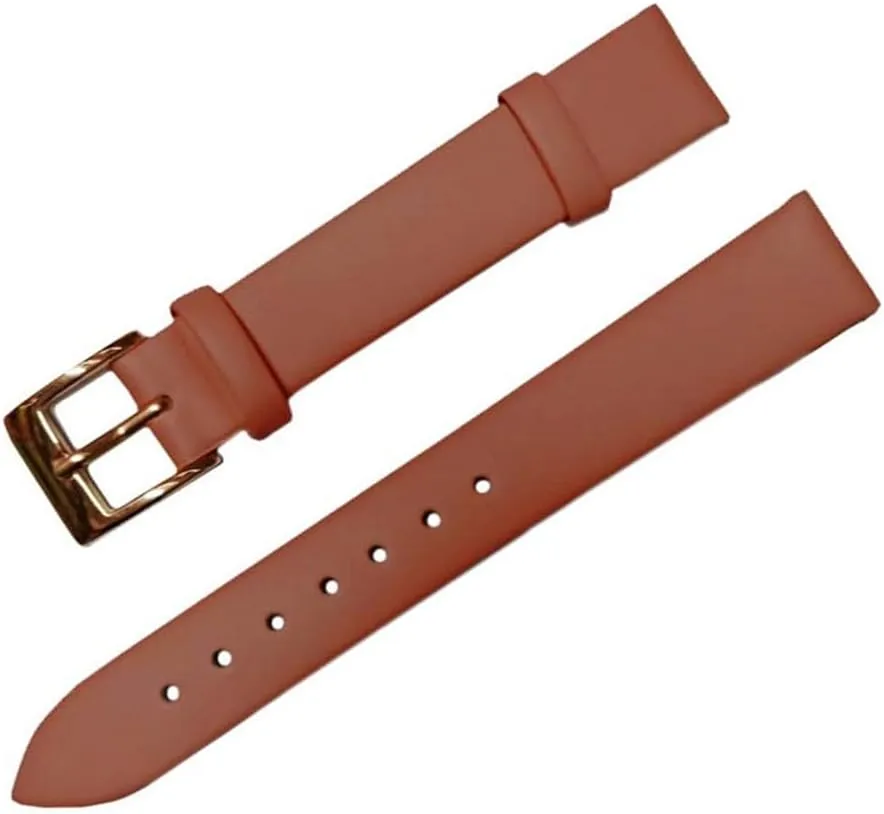 XLCZMYL Plain Weave Leather Watch strap 12 14 16 18 20 22 mm leather Watch band with Gold Pin buckle,15,20mm