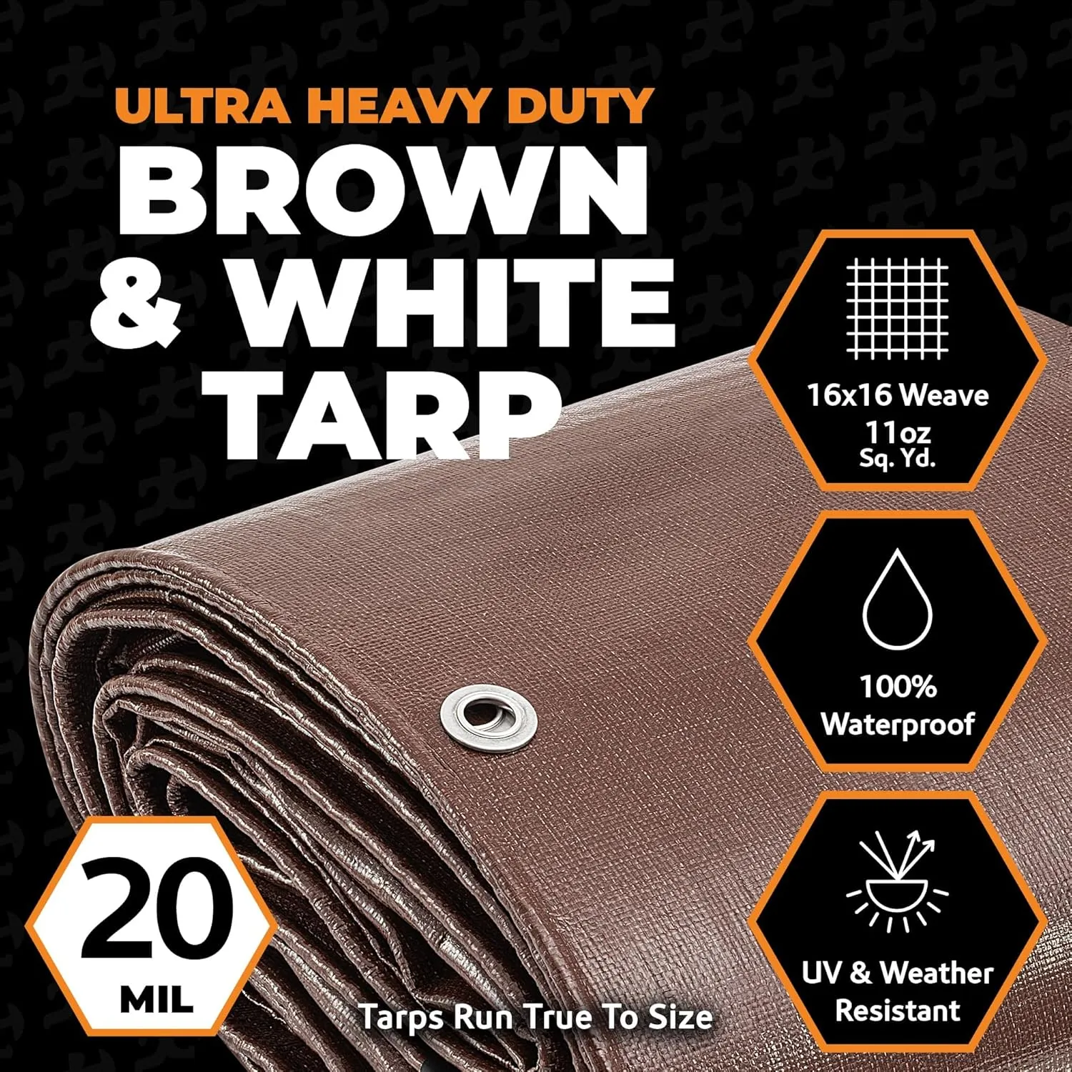 Xpose Safety 10' x 12' Ultra Heavy Duty Tarp (2-Pack) - 20 Mil Waterproof Tarps for Camping, Outdoor Adventures & Tent Cover, UV Protection, Reinforced Corners, All-Weather Durability