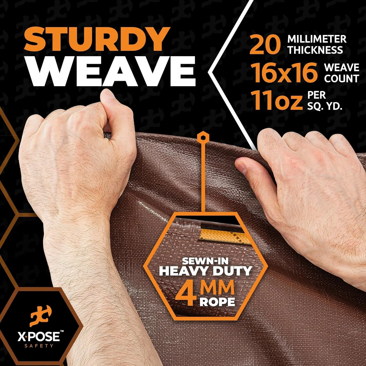 Xpose Safety 10' x 12' Ultra Heavy Duty Tarp (2-Pack) - 20 Mil Waterproof Tarps for Camping, Outdoor Adventures & Tent Cover, UV Protection, Reinforced Corners, All-Weather Durability