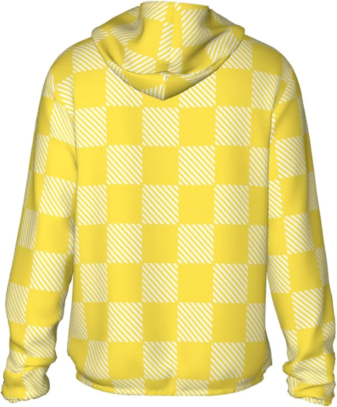 Yellow and White Race Checkered Flag Sun Protection Hoodie Women Long Sleeve Uv Shirts Jacket Hooded Hiking Outdoor