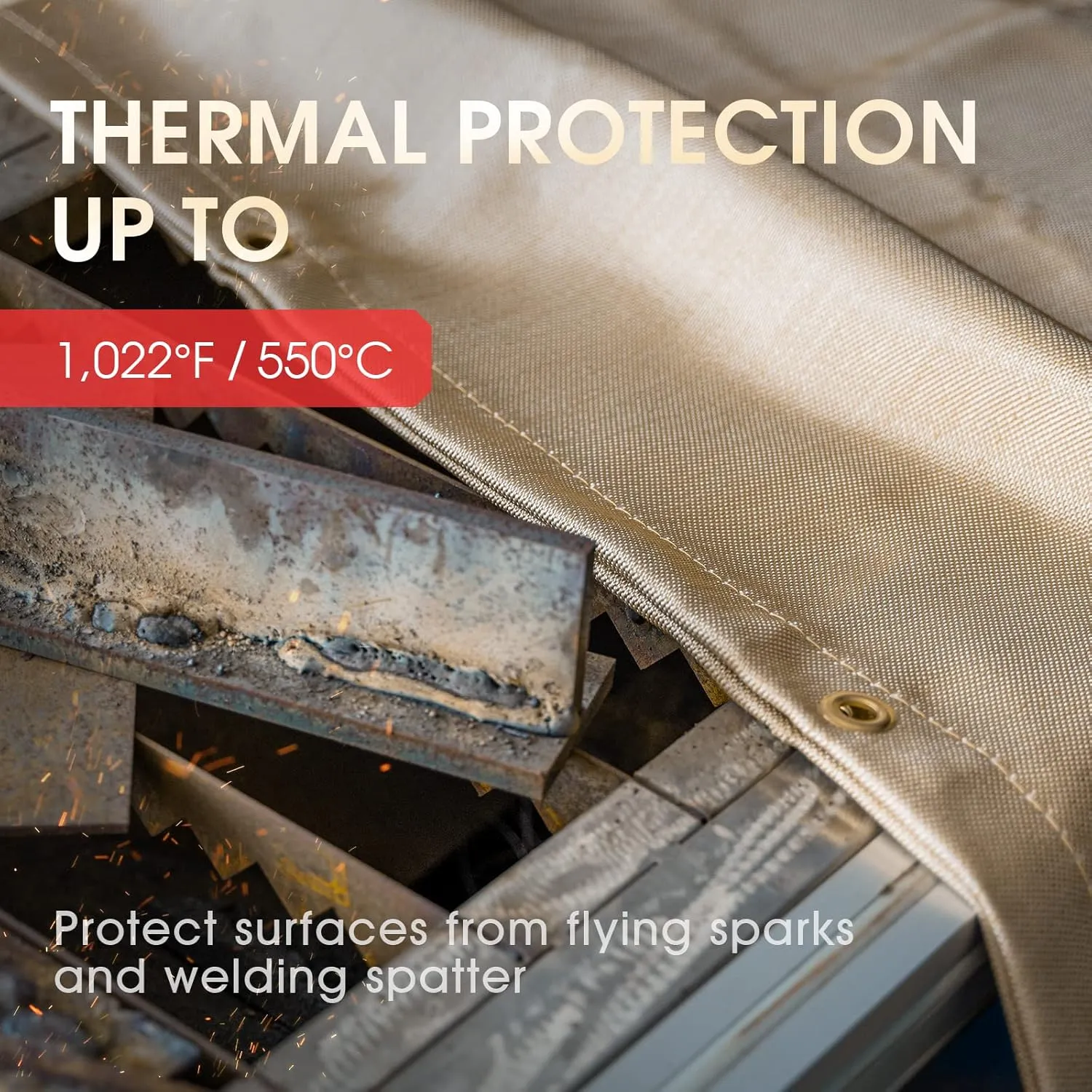 YESWELDER Heavy Duty Fiberglass Welding Blanket，2 Pack 4 x 6ft Fireproof Insulation Blanket，1/3”(8mm) Thickened Weld Cover with Grommets，Thermal Resistant Insulation Welding Curtain Mat Grill