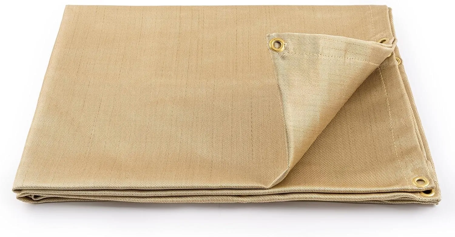 YESWELDER Heavy Duty Fiberglass Welding Blanket，2 Pack 4 x 6ft Fireproof Insulation Blanket，1/3”(8mm) Thickened Weld Cover with Grommets，Thermal Resistant Insulation Welding Curtain Mat Grill
