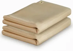 YESWELDER Heavy Duty Fiberglass Welding Blanket，2 Pack 4 x 6ft Fireproof Insulation Blanket，1/3”(8mm) Thickened Weld Cover with Grommets，Thermal Resistant Insulation Welding Curtain Mat Grill