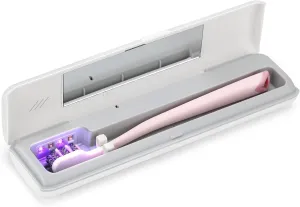 YourMate UVC Toothbrush Case Travel Toothbrush Covers Case for Houshold and Traveling Power by AA Battery or USB-C Cord White
