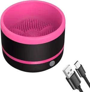 YOXIER Makeup Brush Cleaner,Electric Makeup Brush Cleaner Machine,USB Cosmetic Brushes Cleaner,Upgraded & No Need to Install Beauty Makeup Brush Set Rose Red